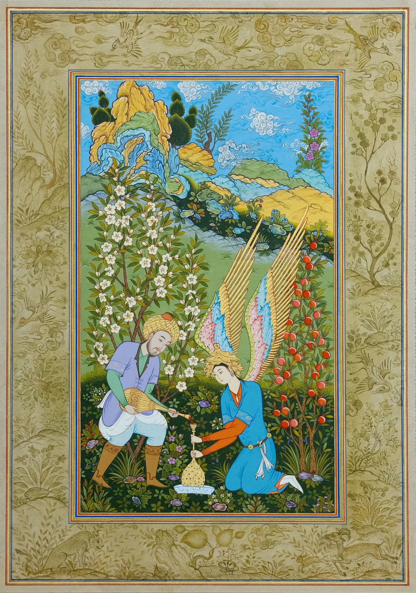 Angel (Maiden) — Bukhara miniature by Davlat Toshev