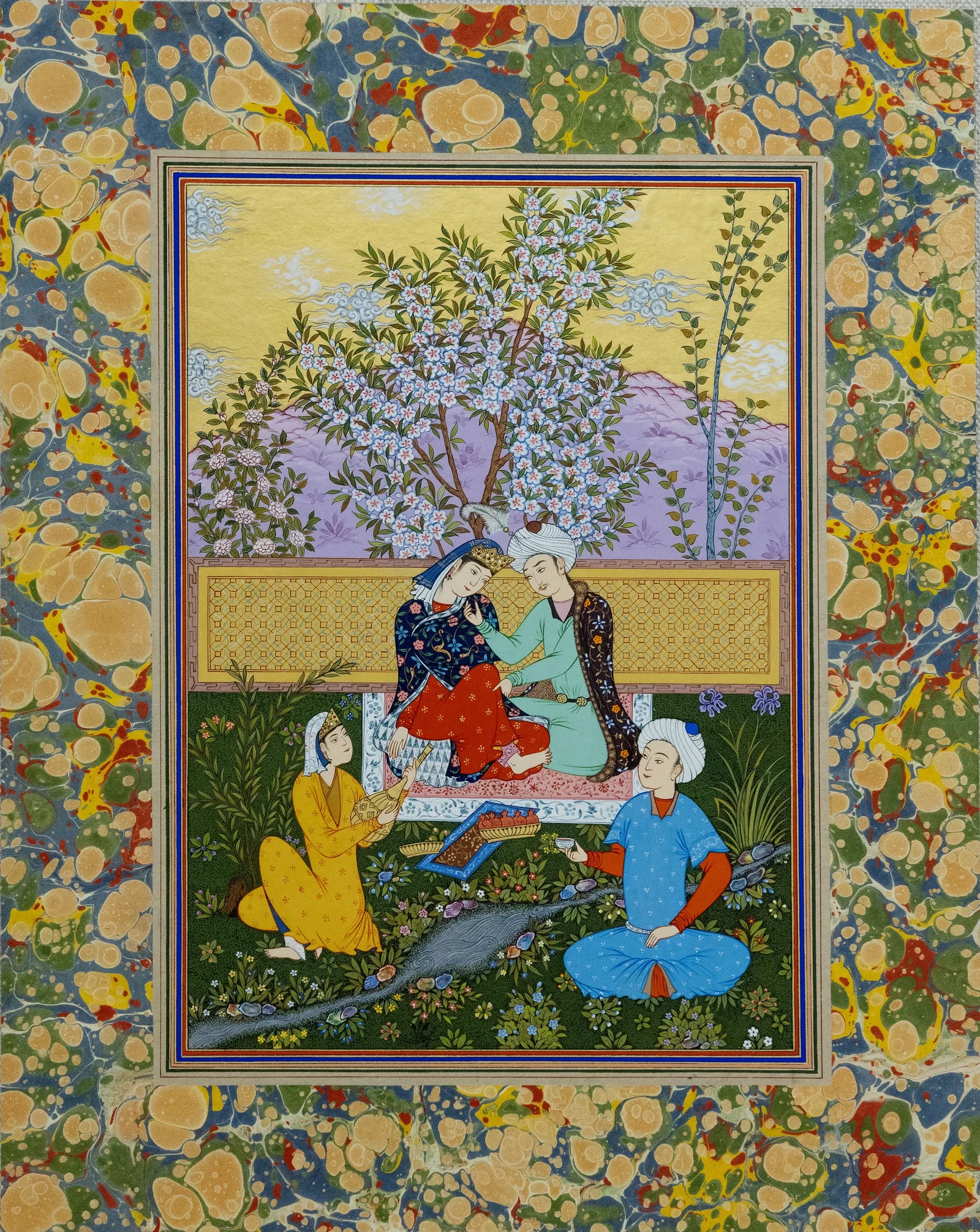 Rendez-vous au jardin — miniature de Boukhara par Davlat Toshev