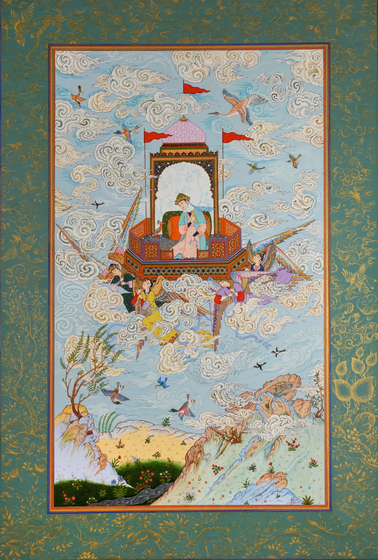 Le Récit de la reine Balqîs — miniature de Boukhara par Davlat Toshev