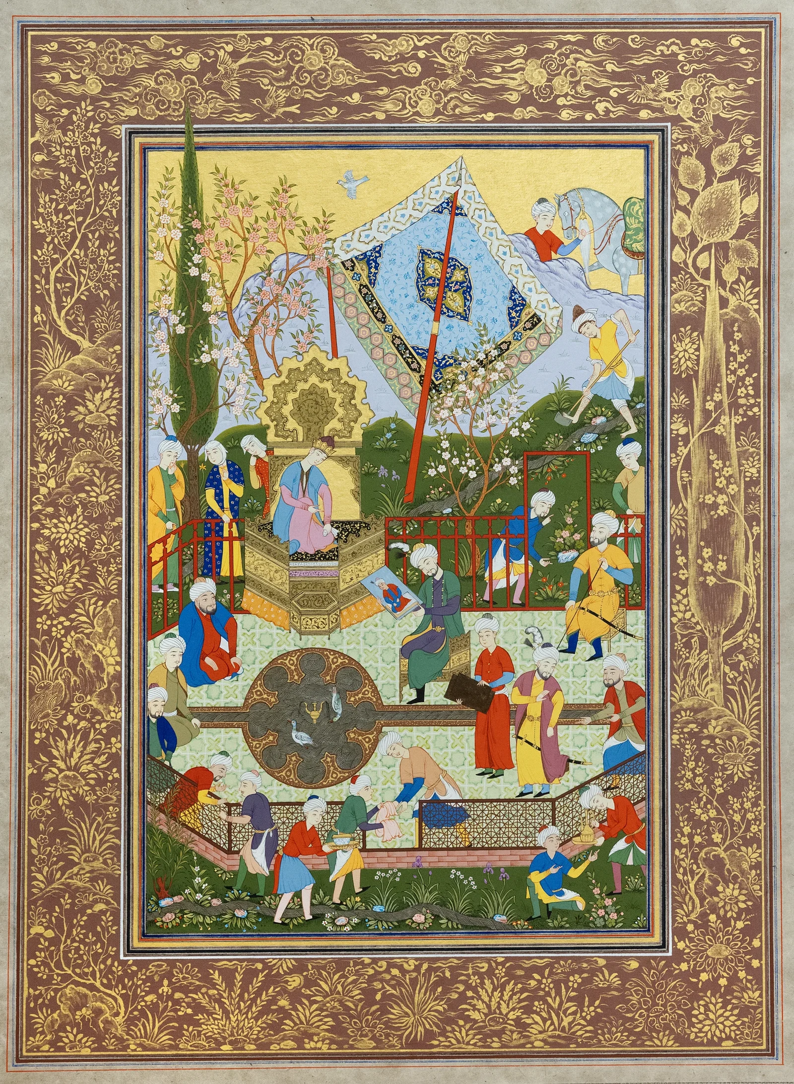 Contemplation of the Image in the Garden of Truth — Bukhara miniature by Davlat Toshev